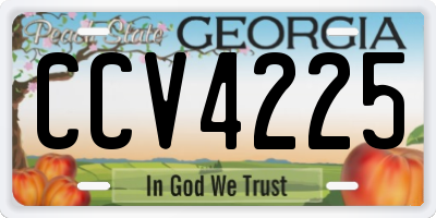 GA license plate CCV4225