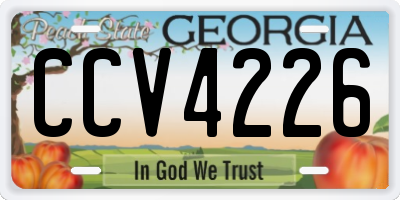 GA license plate CCV4226