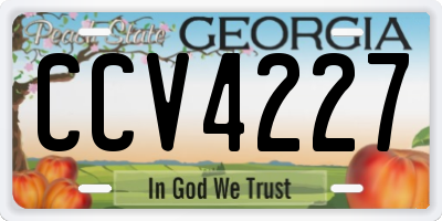 GA license plate CCV4227