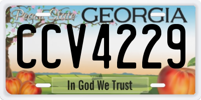 GA license plate CCV4229