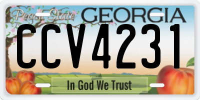 GA license plate CCV4231