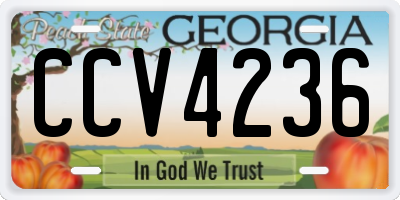 GA license plate CCV4236