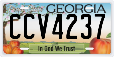 GA license plate CCV4237