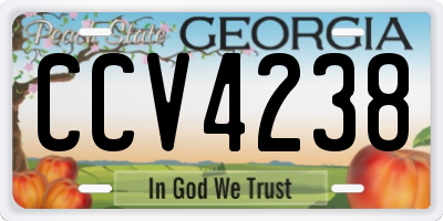 GA license plate CCV4238