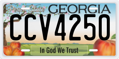 GA license plate CCV4250