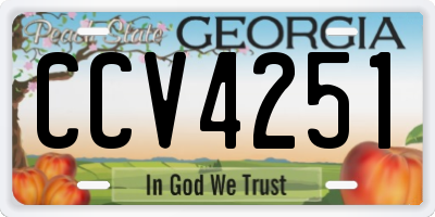GA license plate CCV4251