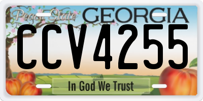 GA license plate CCV4255