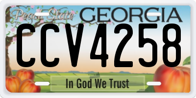 GA license plate CCV4258
