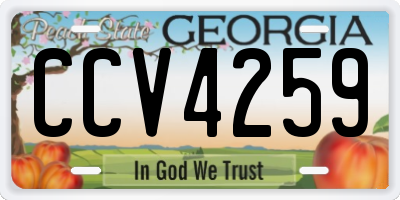 GA license plate CCV4259