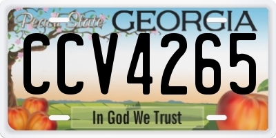 GA license plate CCV4265