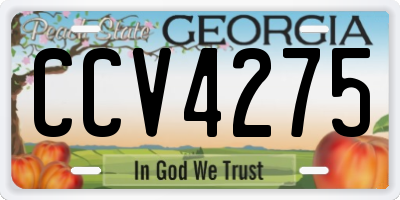 GA license plate CCV4275