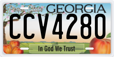 GA license plate CCV4280