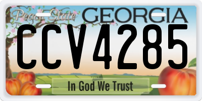 GA license plate CCV4285