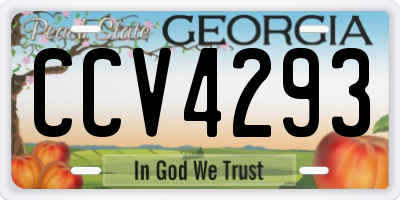 GA license plate CCV4293