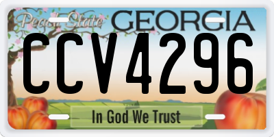 GA license plate CCV4296