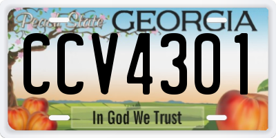 GA license plate CCV4301