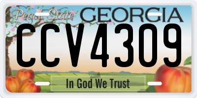 GA license plate CCV4309