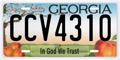 GA license plate CCV4310