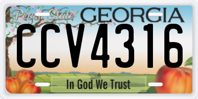 GA license plate CCV4316