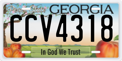 GA license plate CCV4318
