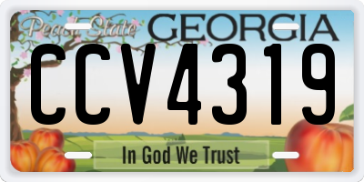 GA license plate CCV4319