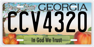 GA license plate CCV4320