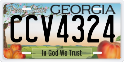 GA license plate CCV4324