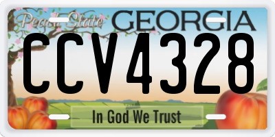 GA license plate CCV4328
