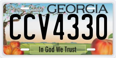 GA license plate CCV4330