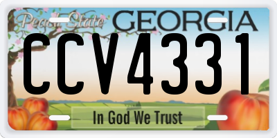 GA license plate CCV4331