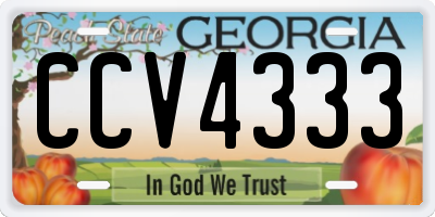GA license plate CCV4333