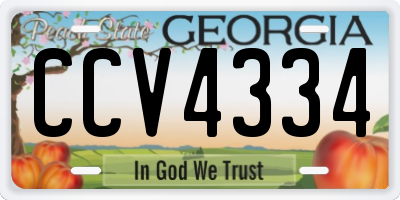 GA license plate CCV4334