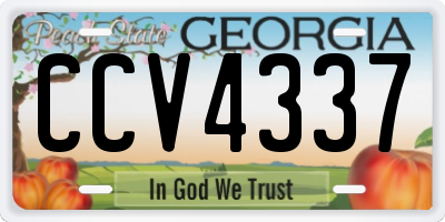 GA license plate CCV4337
