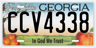 GA license plate CCV4338
