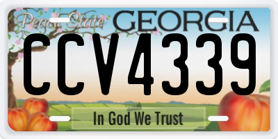 GA license plate CCV4339