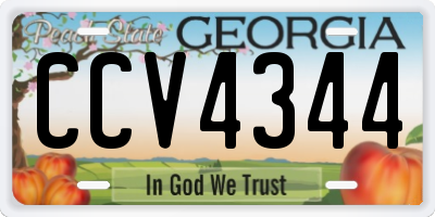 GA license plate CCV4344