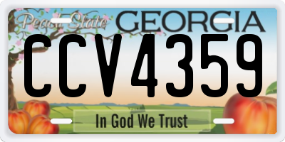GA license plate CCV4359