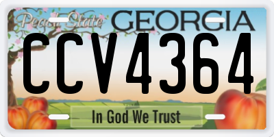 GA license plate CCV4364