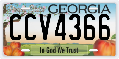 GA license plate CCV4366