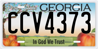 GA license plate CCV4373