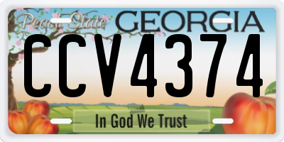 GA license plate CCV4374
