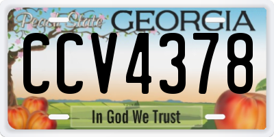 GA license plate CCV4378