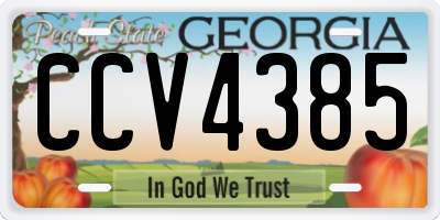 GA license plate CCV4385