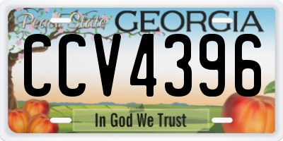 GA license plate CCV4396