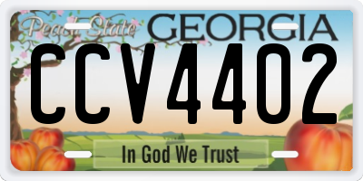 GA license plate CCV4402