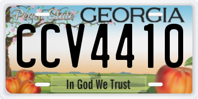 GA license plate CCV4410