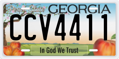 GA license plate CCV4411