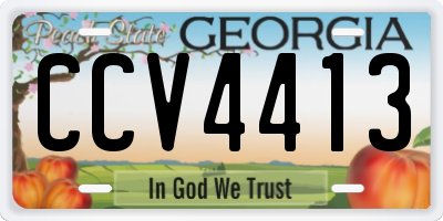 GA license plate CCV4413