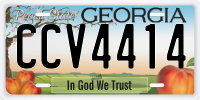 GA license plate CCV4414