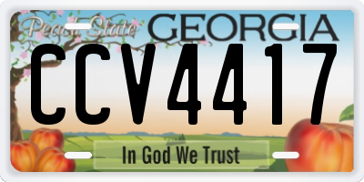 GA license plate CCV4417